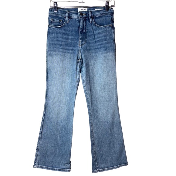 FRAME Denim Le Sylvie Kick Boot Jeans Women's Size 26 Light Wash Flare - Picture 1 of 8